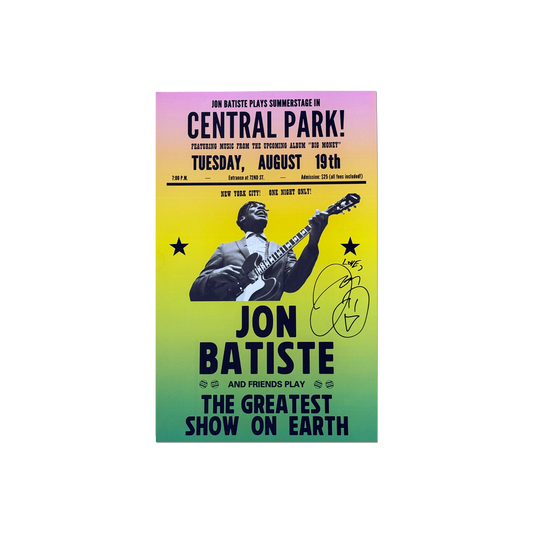 Signed Jon Batiste Central Park Show Poster