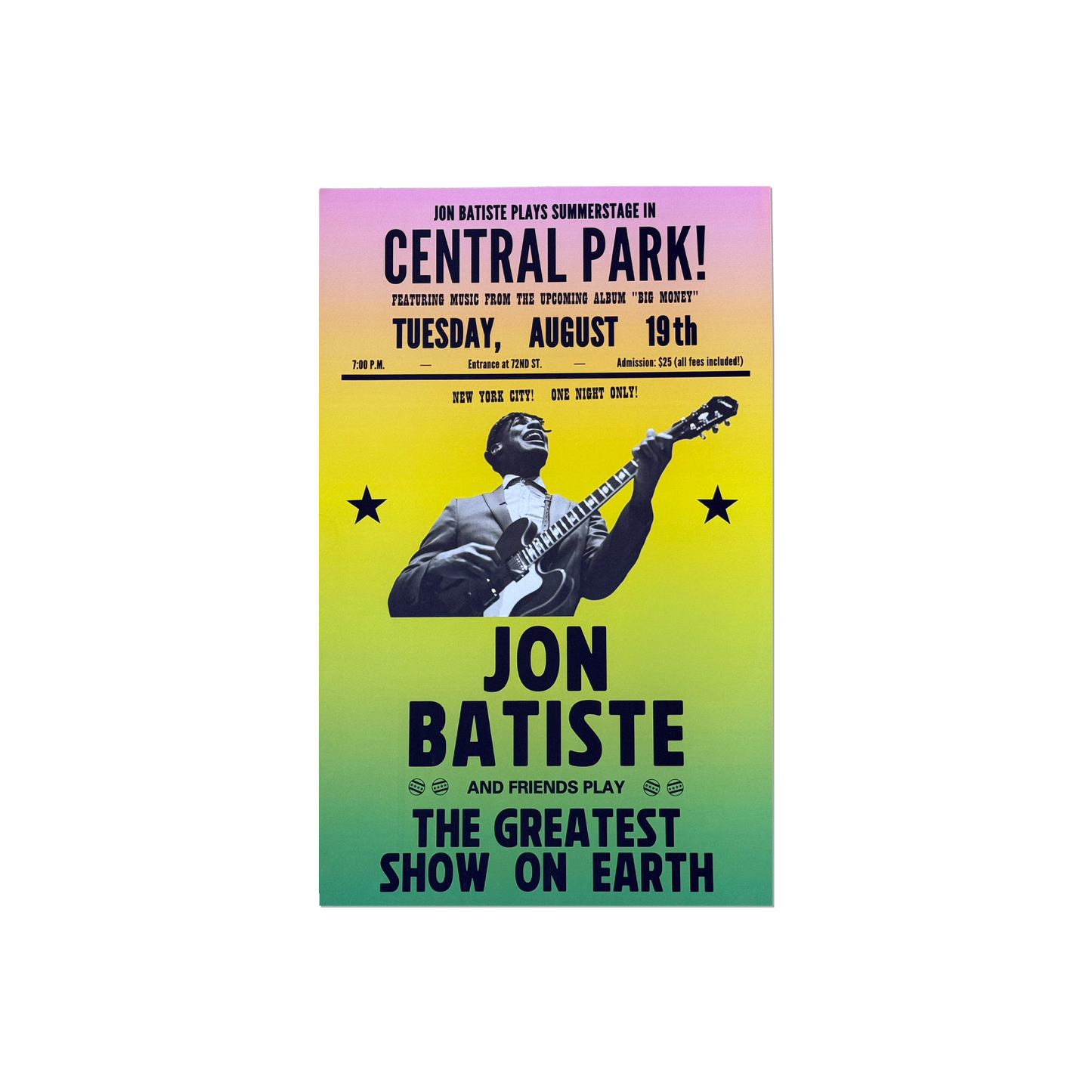 Jon Batiste Central Park Show Poster