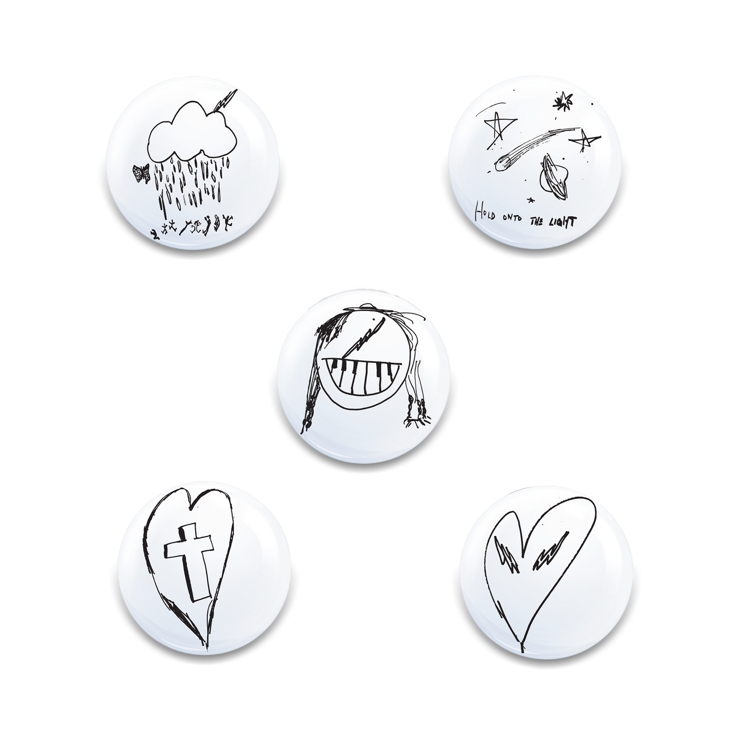 Hand Drawn Buttons set of 5